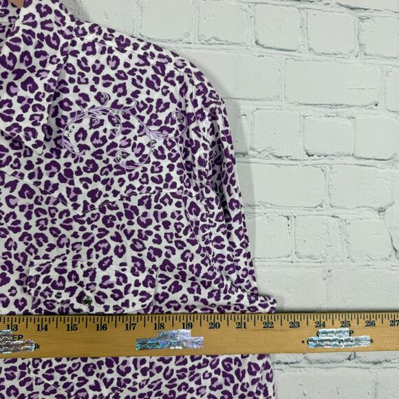Cowgirl Hardware Western Shirt Women XL Animal Print Pearl Snap Cowgirl Top - Picture 5 of 12